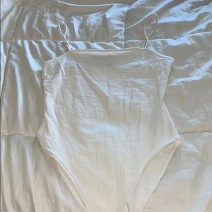 Zara white ribbed bodysuit
